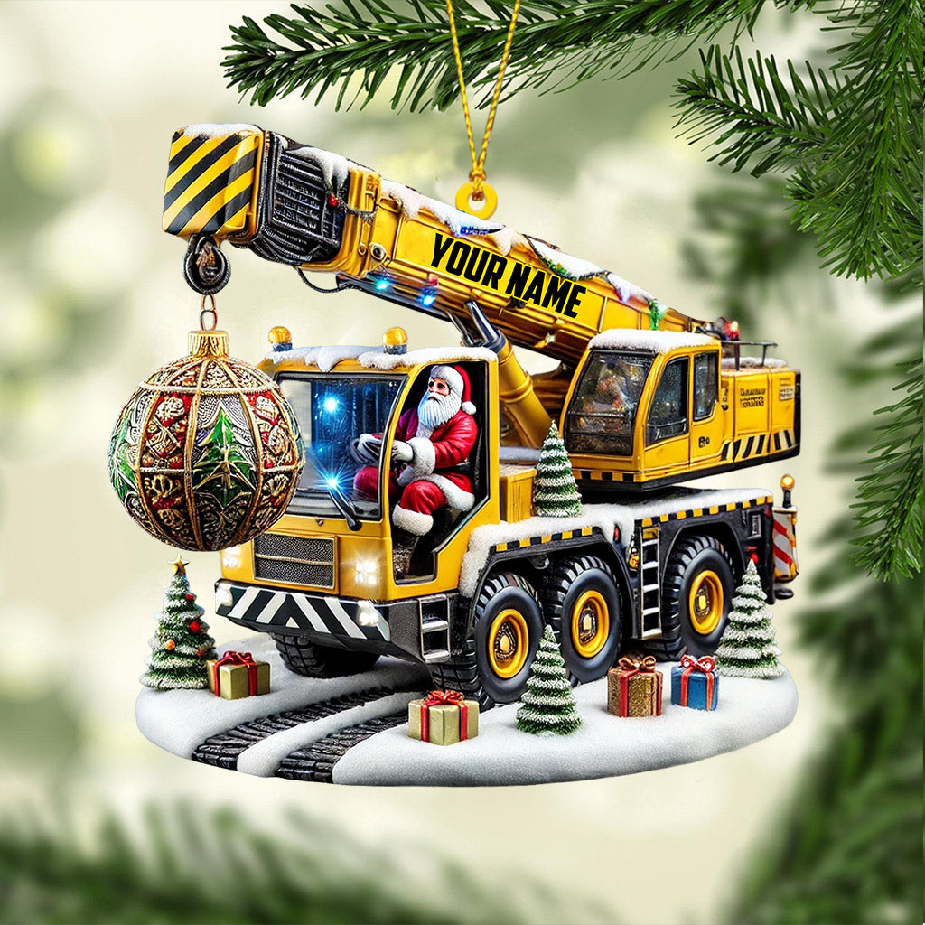 Blisscorners Crane Santa Christmas Ornament, Personalized Ornament2D Flat LM2211