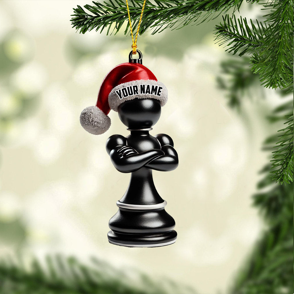 Blisscorners Black And White Chess Christmas Ornament, Personalized Ornament2D Flat LM2211