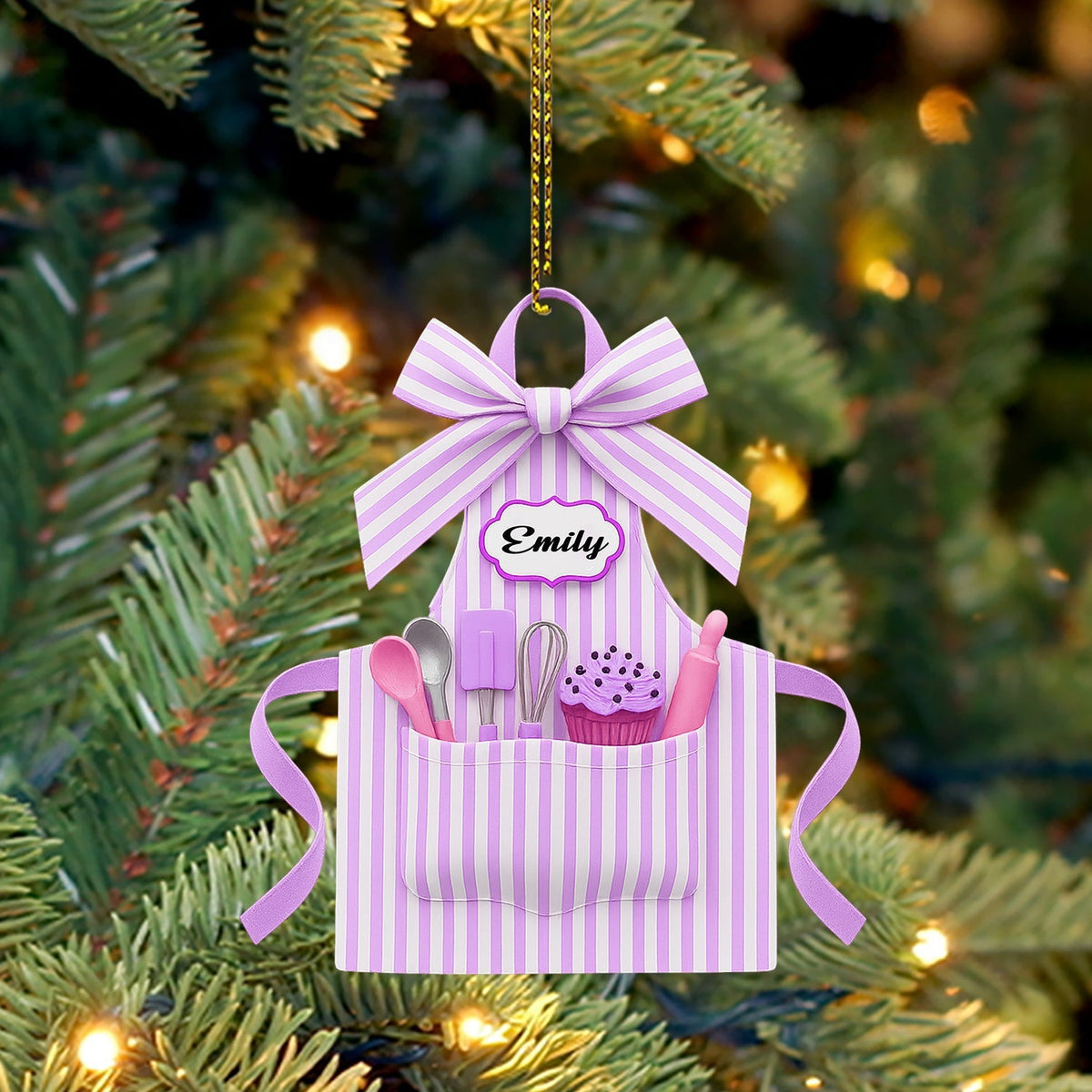 Blisscorners Apron Christmas, Home Decor, Christmas Ornament, Personalized Ornament2D Flat LM2111