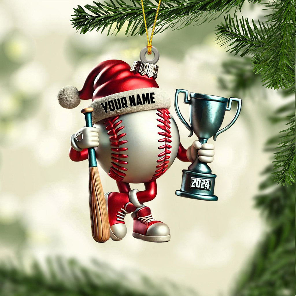 Blisscorners Baseball Champion Christmas Ornament, Personalized Ornament2D Flat LM2211