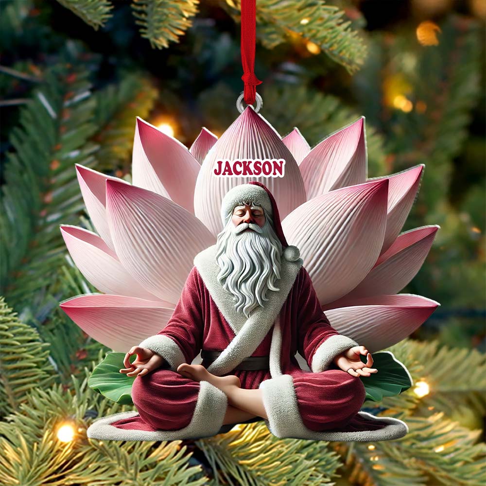Blisscorners Custom Name Yoga Santa Ornament, Yogi Christmas Gift2D Flat LM2211