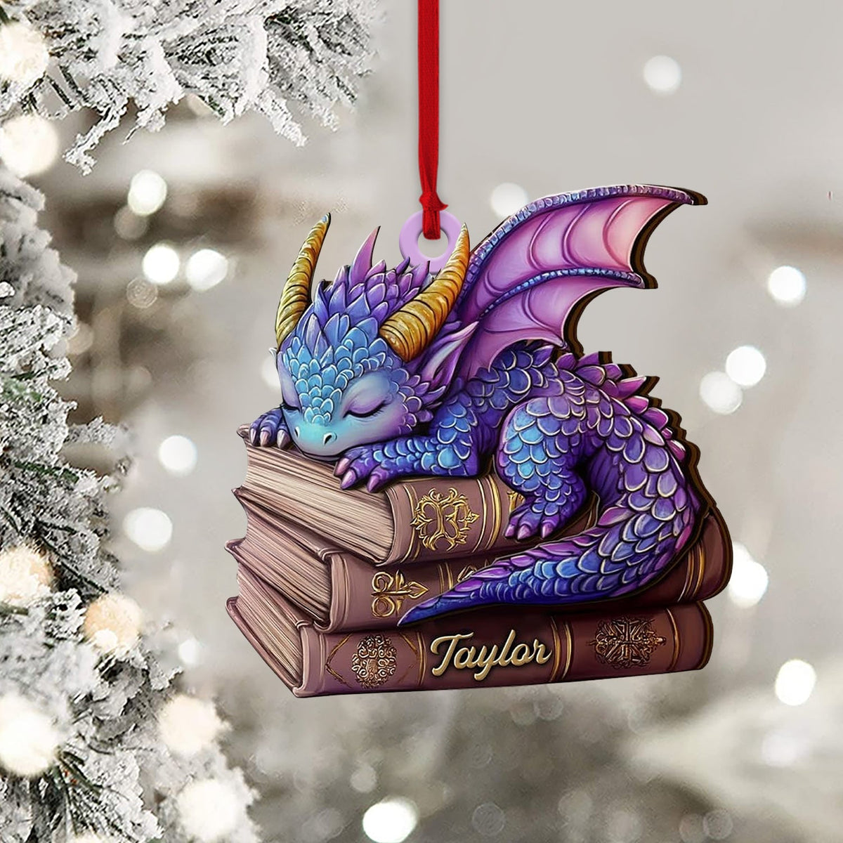 Blisscorners Sleeping Little Dragon Christmas Ornament, Personalized Ornament2D Flat LM2211