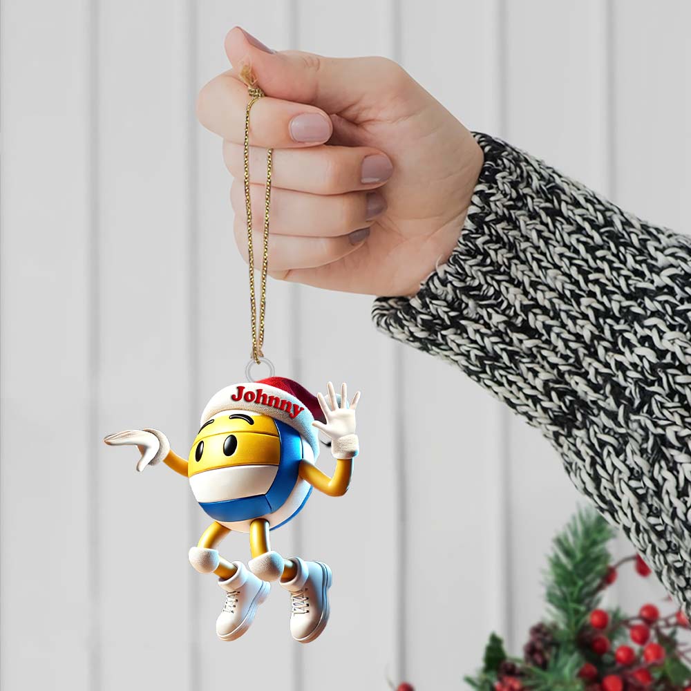 Blisscorners Custom Name Volleyball Ornament, Volleyball Lover Christmas Gift2D Flat LM2211