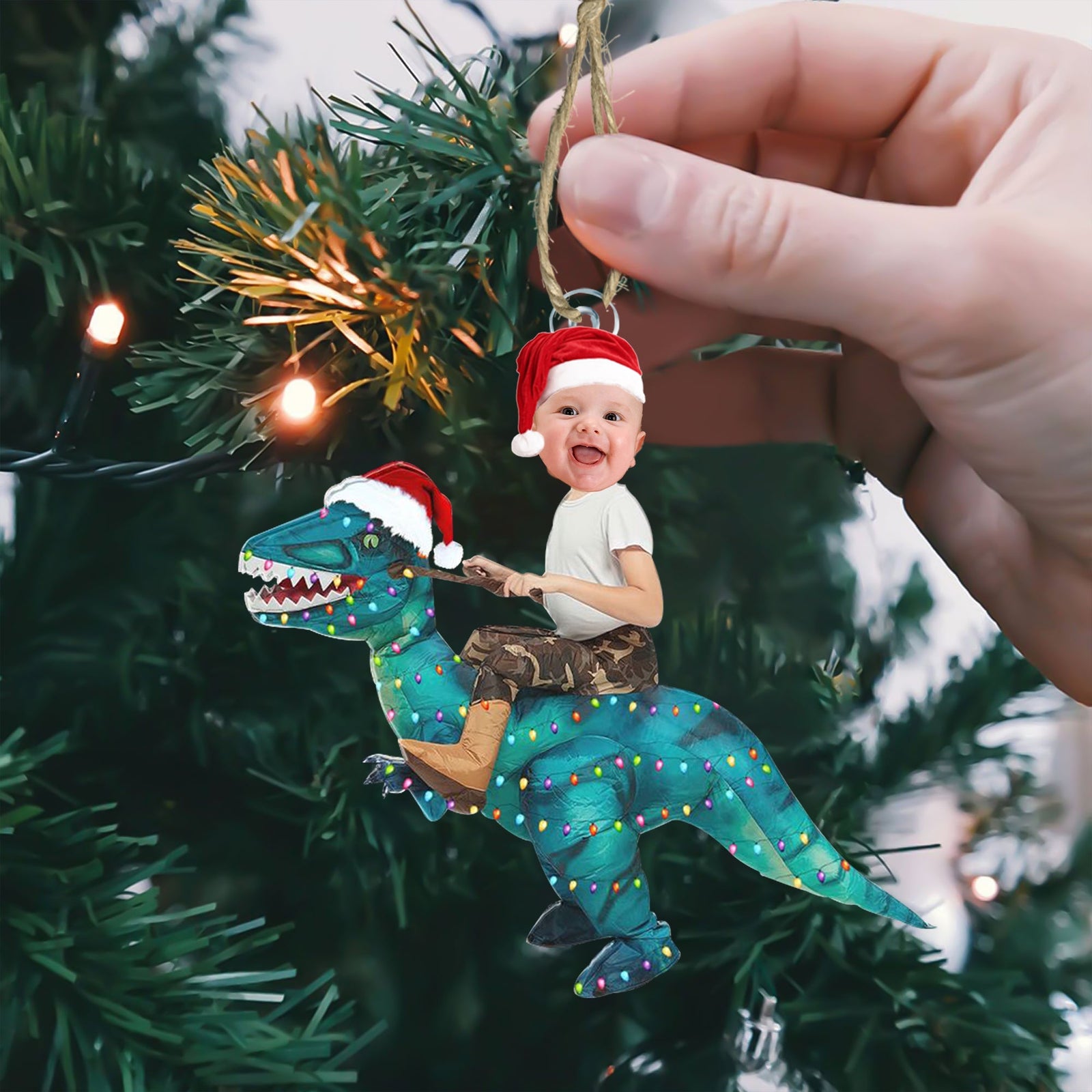 Blisscorners Christmas Kid And Mount - Custom Photo, Personalized Acrylic Ornament - Gift For Christmas, Family Gift2D Flat LM2111