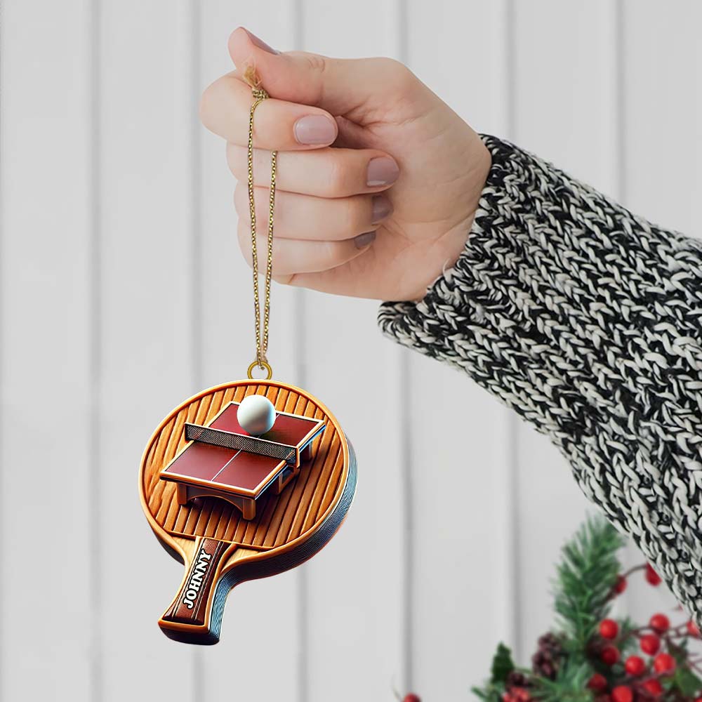 Blisscorners Custom Name Ping Pong Ornament, Christmas Gift for Ping Pong Lover2D Flat LM2211
