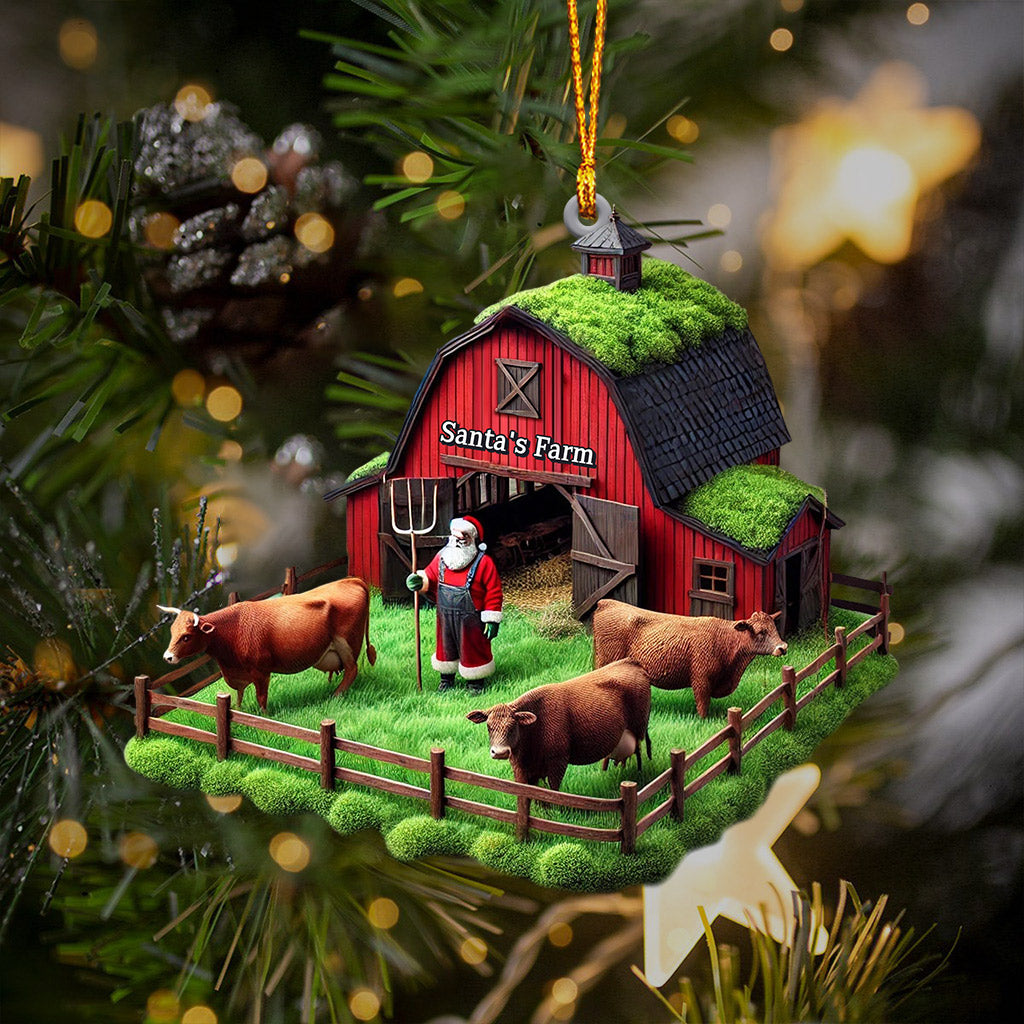 Blisscorners Santa's Farm Christmas Ornament, Personalized Ornament2D Flat LM2211