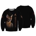 Blisscorners 3D Full Print Abyssinian Cat T-Shirts Personalized Name Gift For Cat Lovers