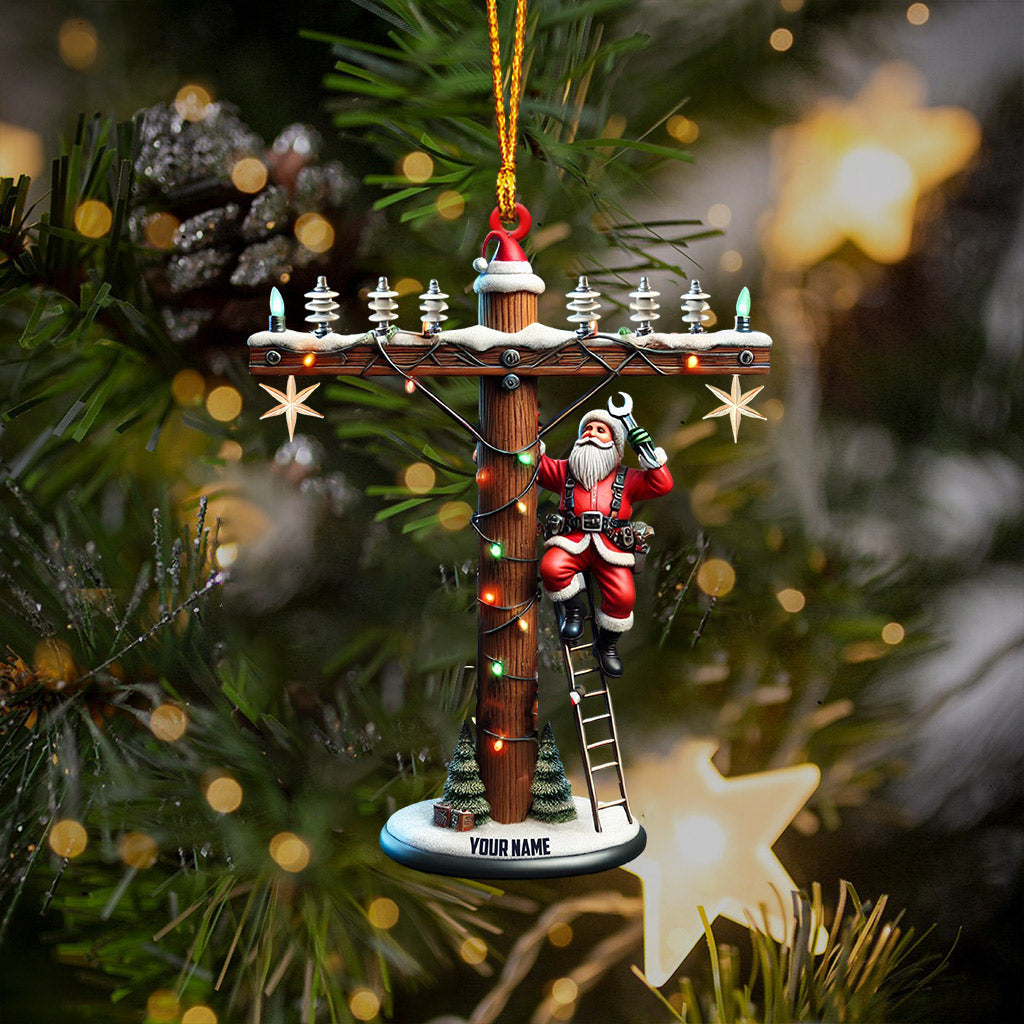 Blisscorners Santa Electrician Christmas Ornament, Personalized Ornament2D Flat LM2211