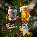 Blisscorners Beer And Coffee Couple Christmas Ornament, Personalized Ornament2D Flat LM2211