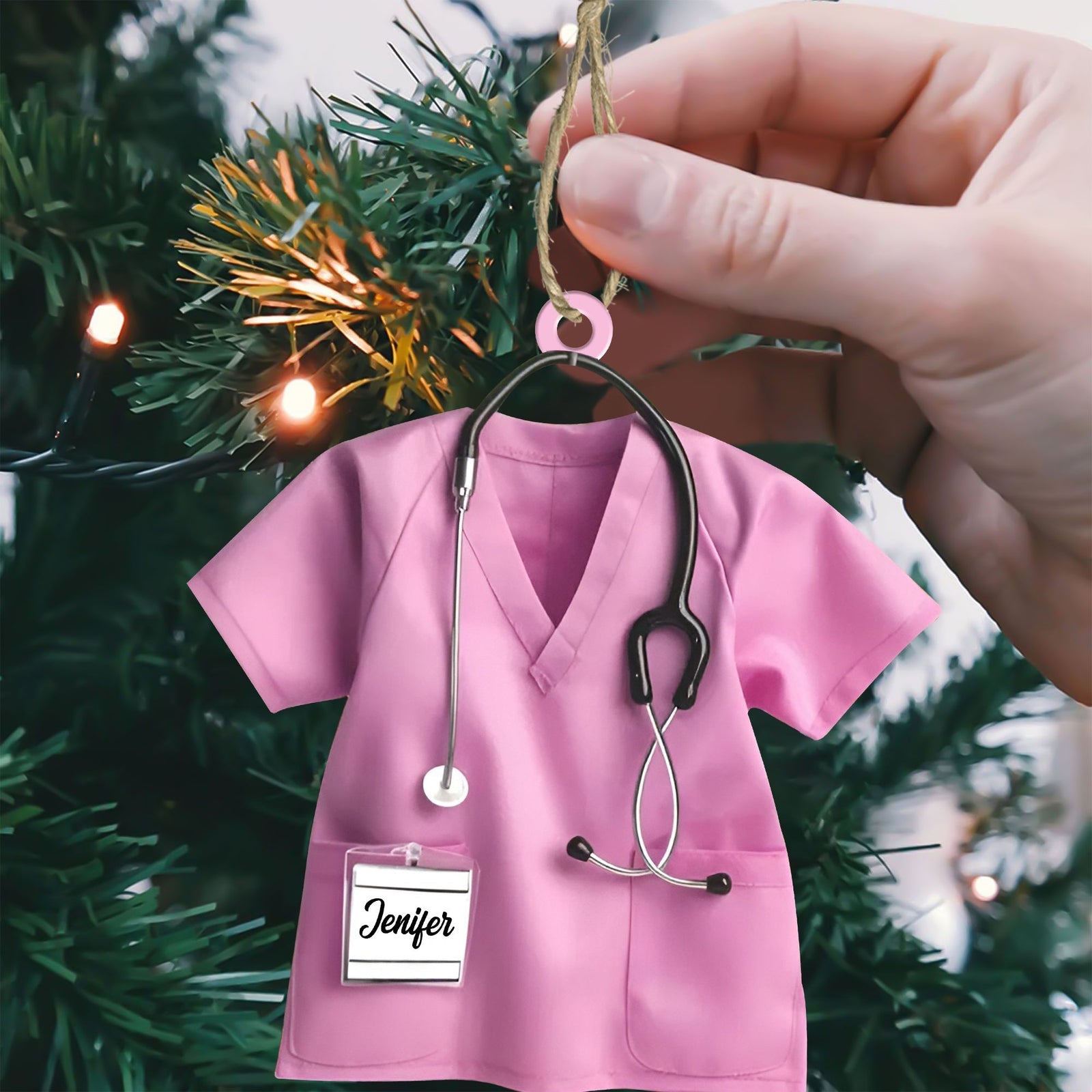 Blisscorners Custom Ornament, Nurse Shirt Shape Ornament, Christmas Decor2D Flat LM2211