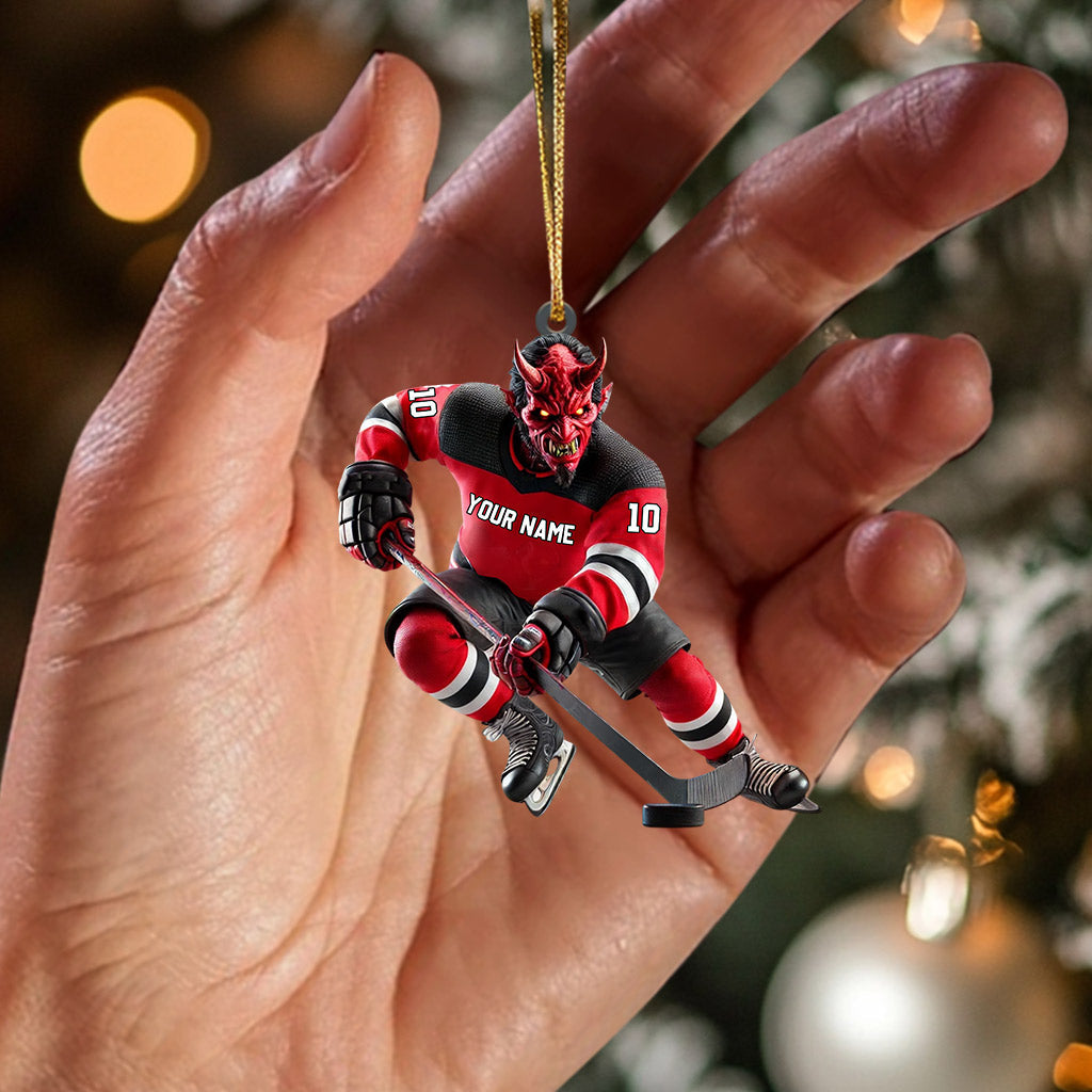 Blisscorners New Jersey Devils Hockey Christmas Ornament, Personalized Ornament2D Flat LM2211