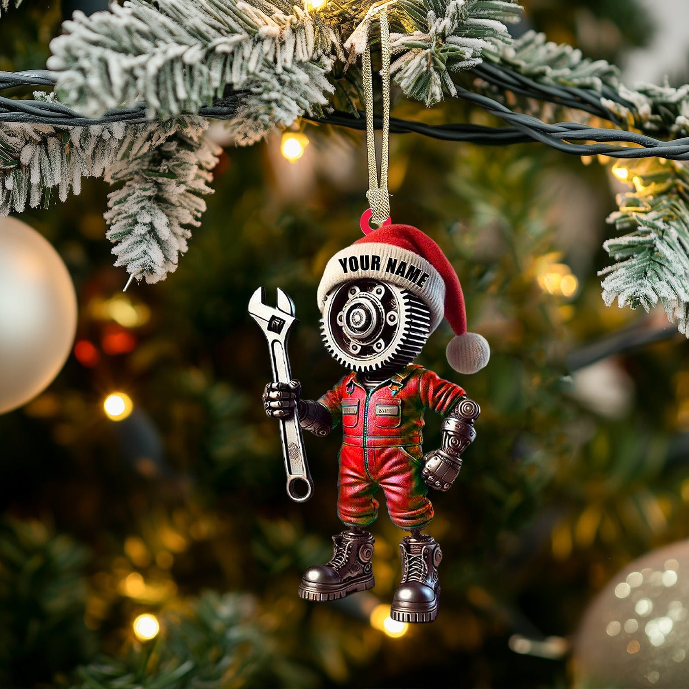 Blisscorners Mechanic, Home Decor, Christmas Ornament, Personalized Ornament2D Flat LM2111