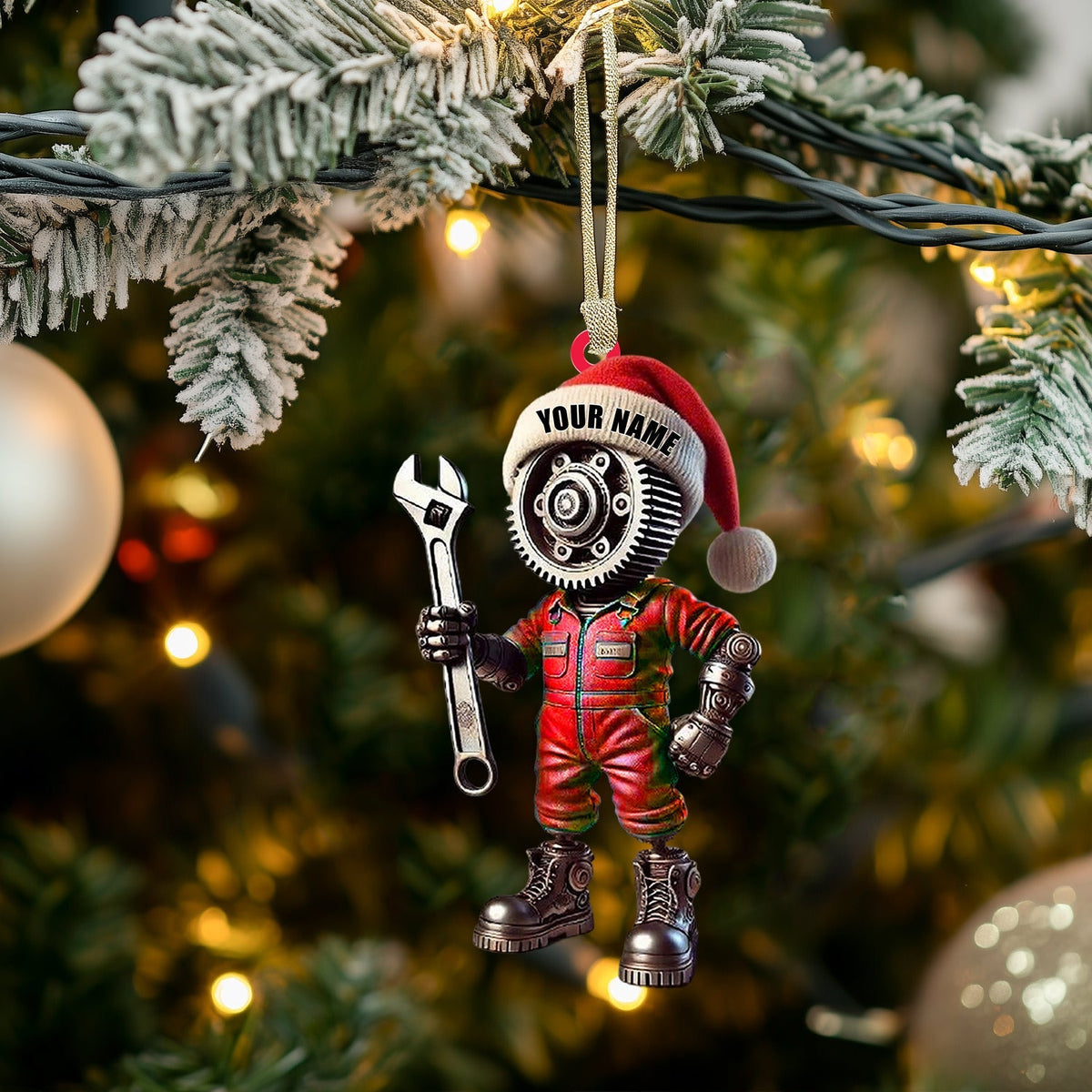 Blisscorners Mechanic, Home Decor, Christmas Ornament, Personalized Ornament2D Flat LM2111