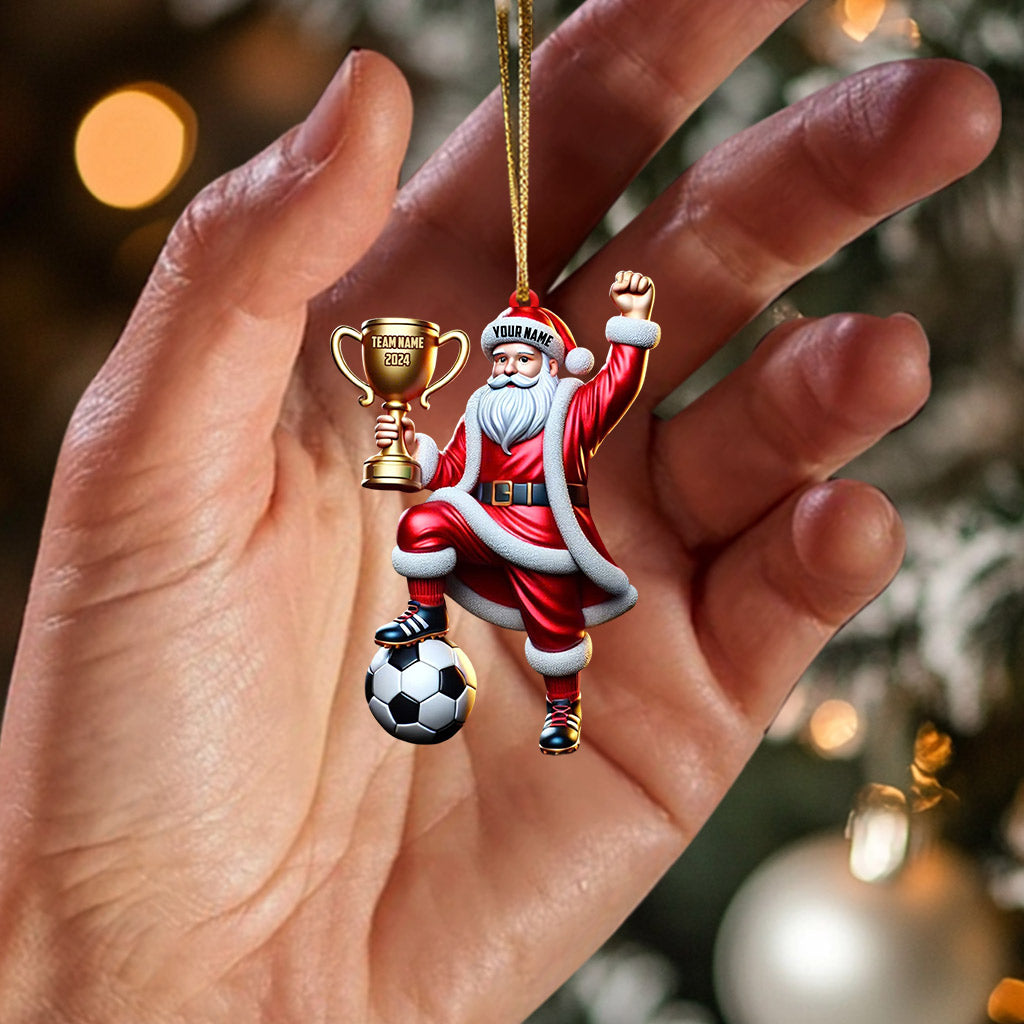 Blisscorners Football Champion Santa Christmas Ornament, Personalized Ornament2D Flat LM2211