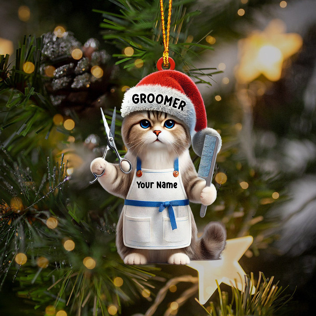 Blisscorners Groomer Cat Home Decor Christmas Ornament, Personalized Ornament2D Flat LM2211
