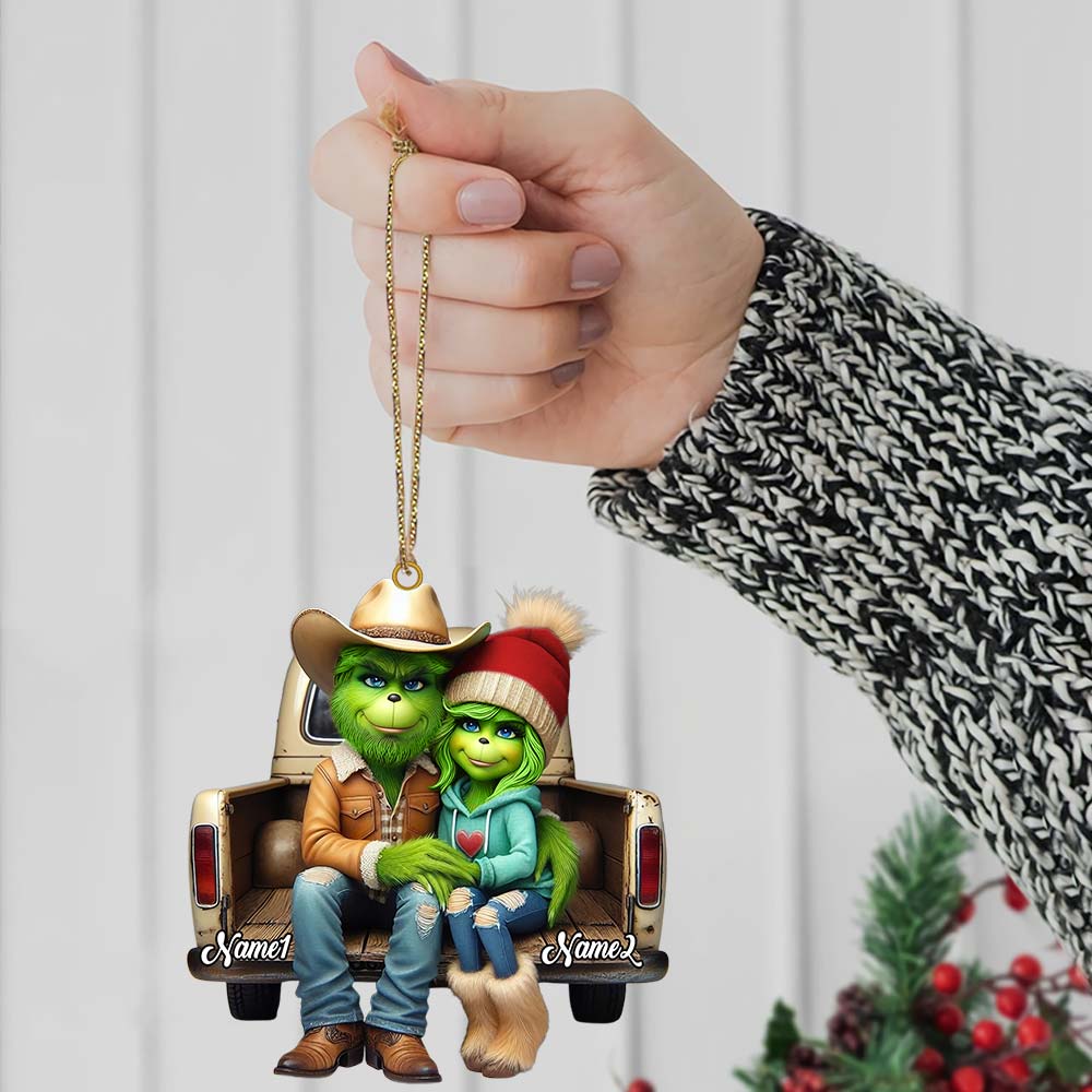 Blisscorners Custom Name Couple Christmas Ornament, Lover Christmas Gift2D Flat LM2111