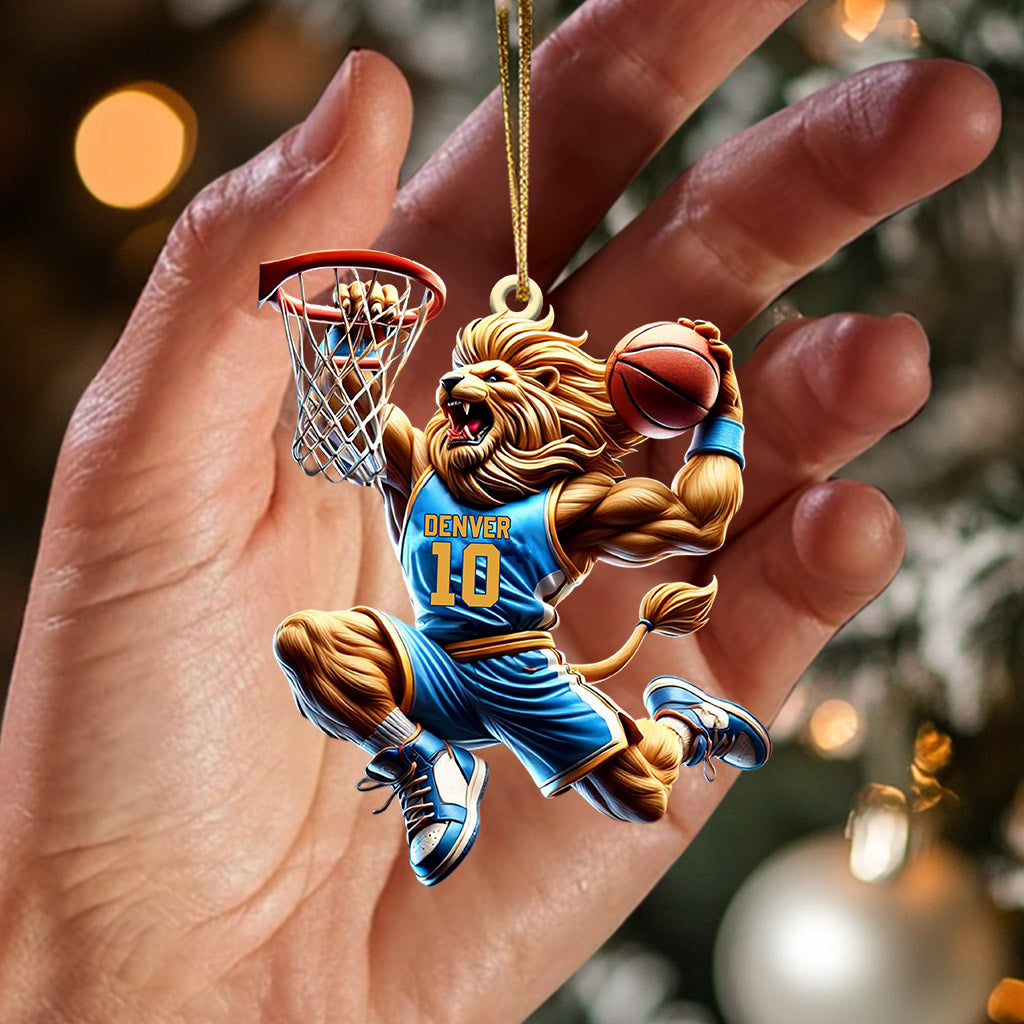 Blisscorners Lion Basketball Christmas Ornament, Personalized Ornament2D Flat LM2211