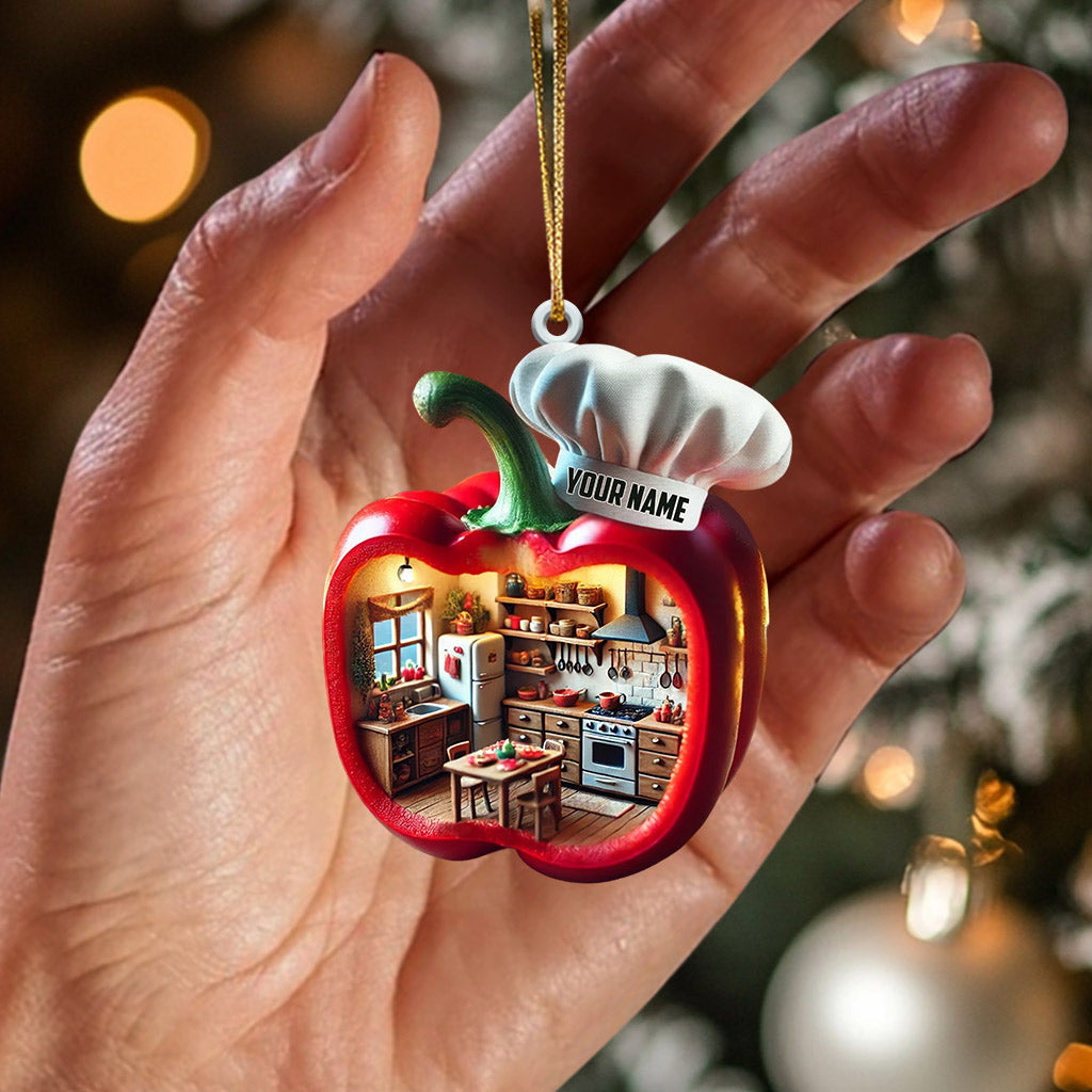 Blisscorners Bell Pepper Christmas Ornament, Personalized Ornament2D Flat LM2211