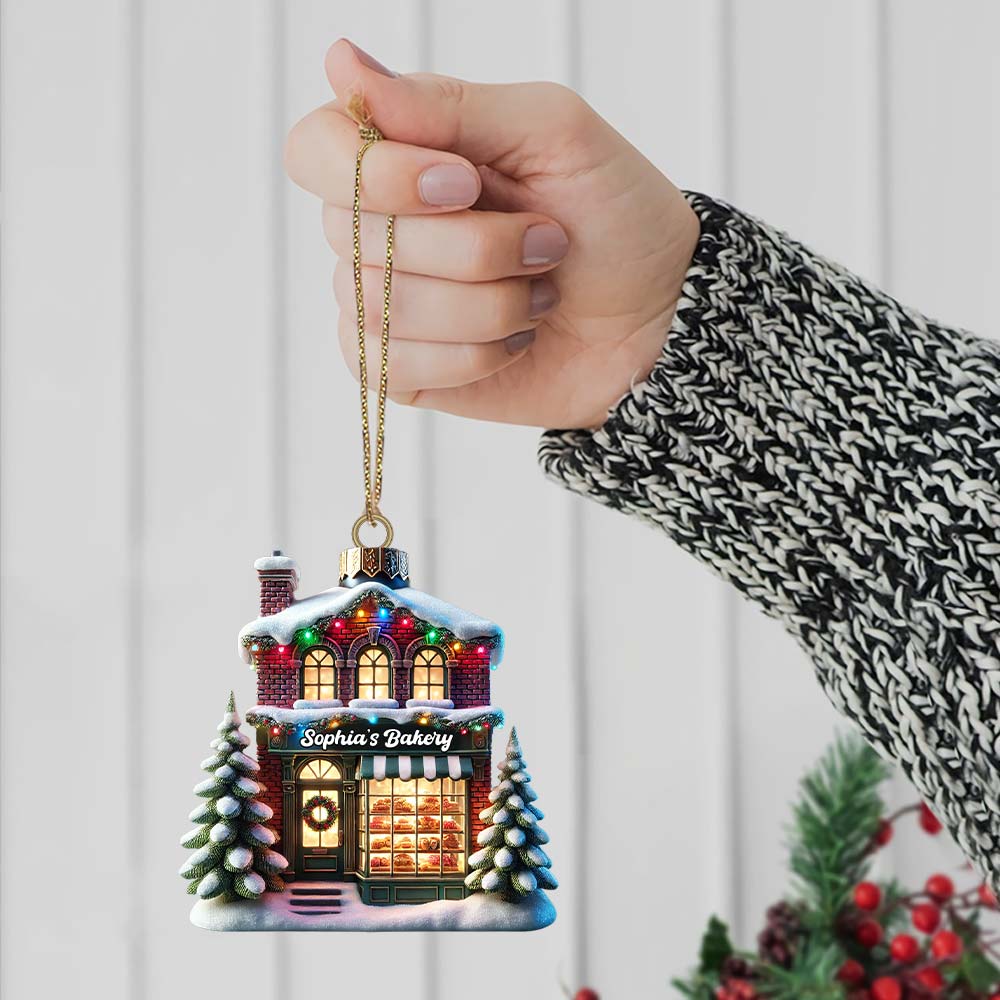 Blisscorners Custom Christmas House Ornament, Personalized Ornament2D Flat LM2211