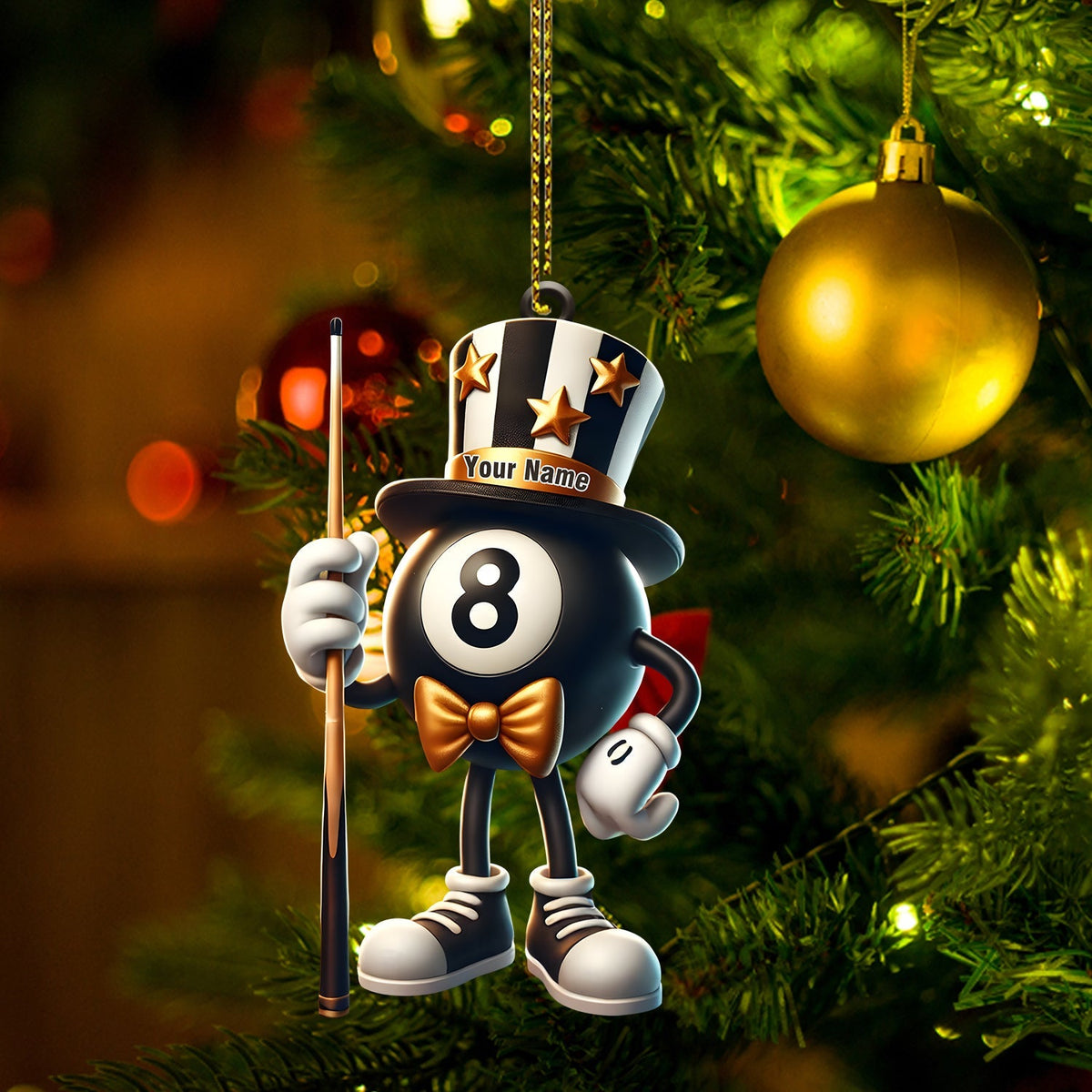 Blisscorners Mr.Billiard Christmas Ornament, Personalized Ornament2D Flat LM2211