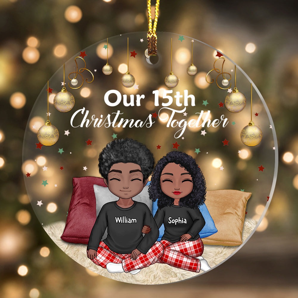 Blisscorners Our Christmas Together - Custom Appearances And Names, Personalized Acrylic Ornament - Gift For Christmas, Family Gift2D Flat LM2111