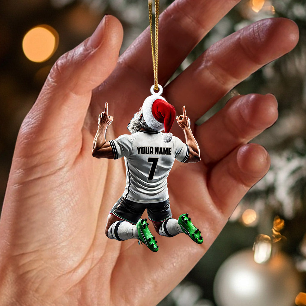 Blisscorners Santa Football Player Christmas Ornament, Personalized Ornament2D Flat LM2211