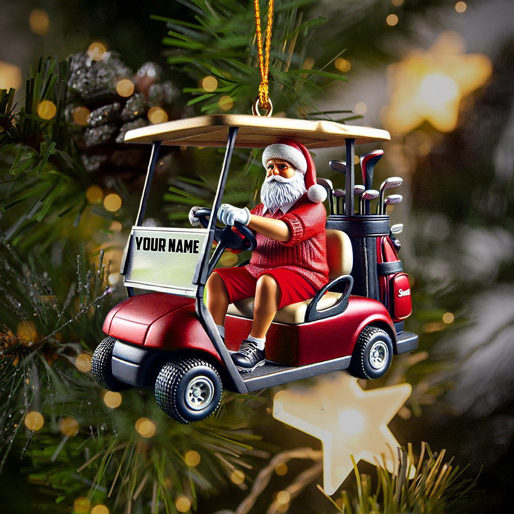 Blisscorners Golf Cart Santa Christmas Ornament, Personalized Ornament2D Flat LM2211