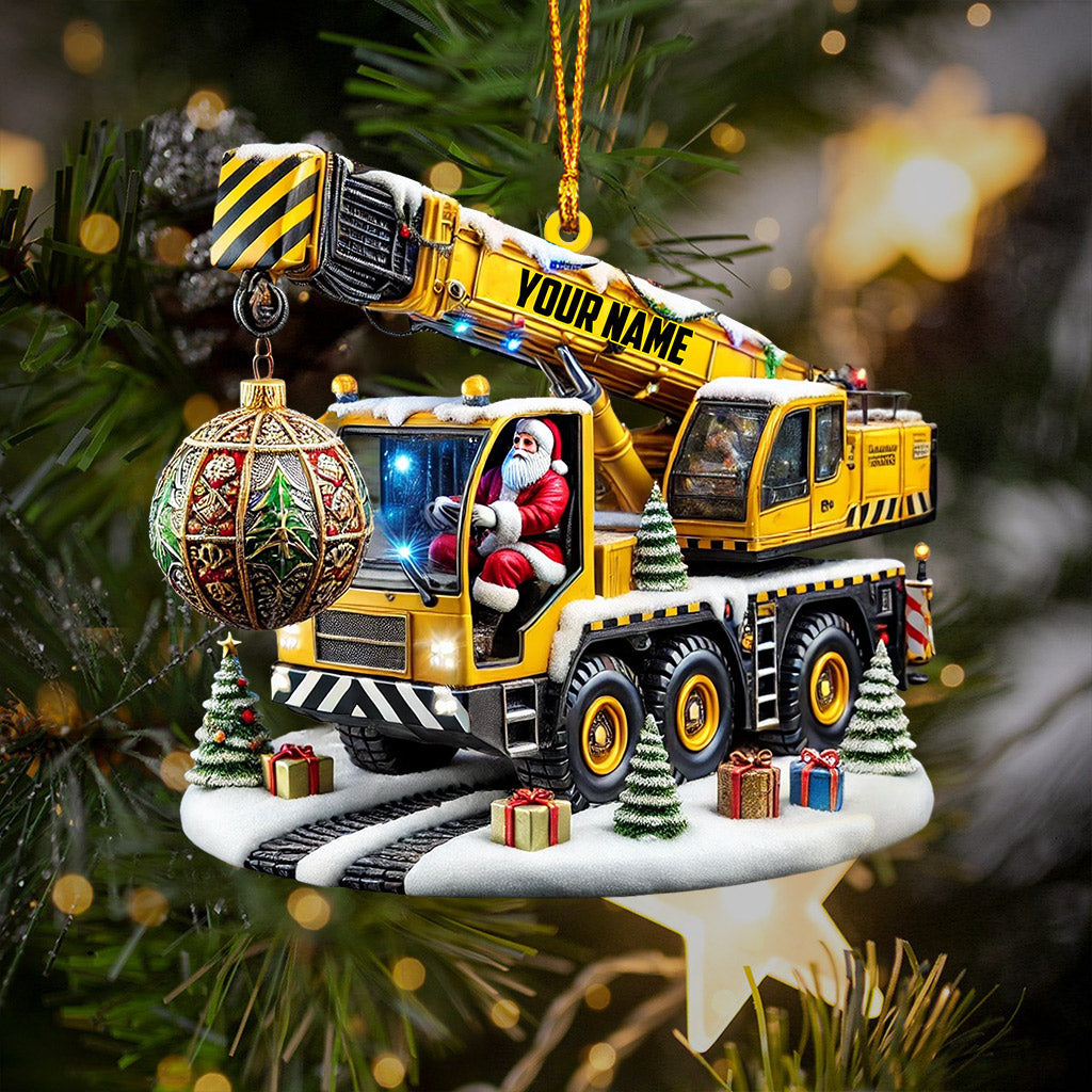 Blisscorners Crane Santa Christmas Ornament, Personalized Ornament2D Flat LM2211