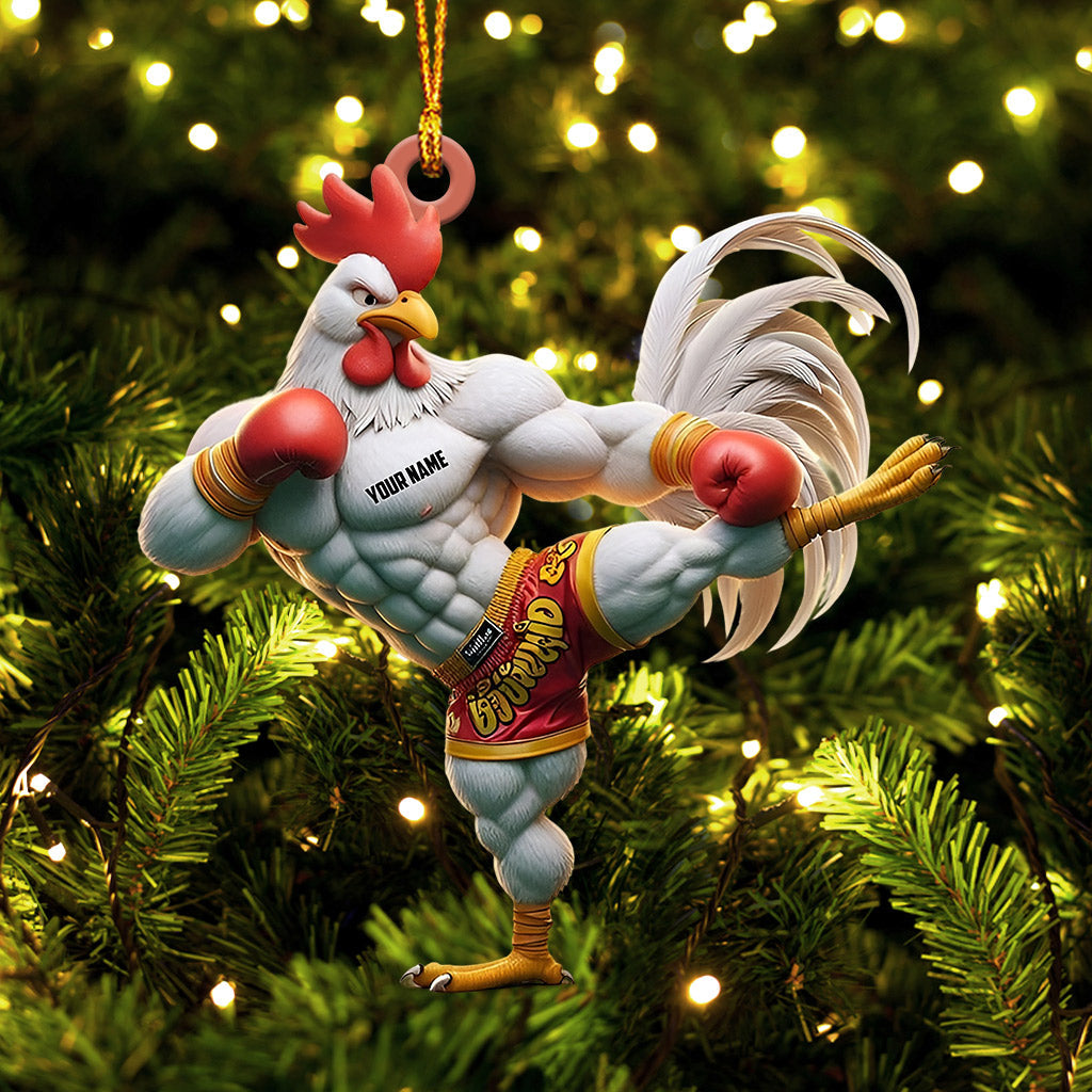 Blisscorners Chicken Muay Thai Christmas Ornament, Personalized Ornament2D Flat LM2211