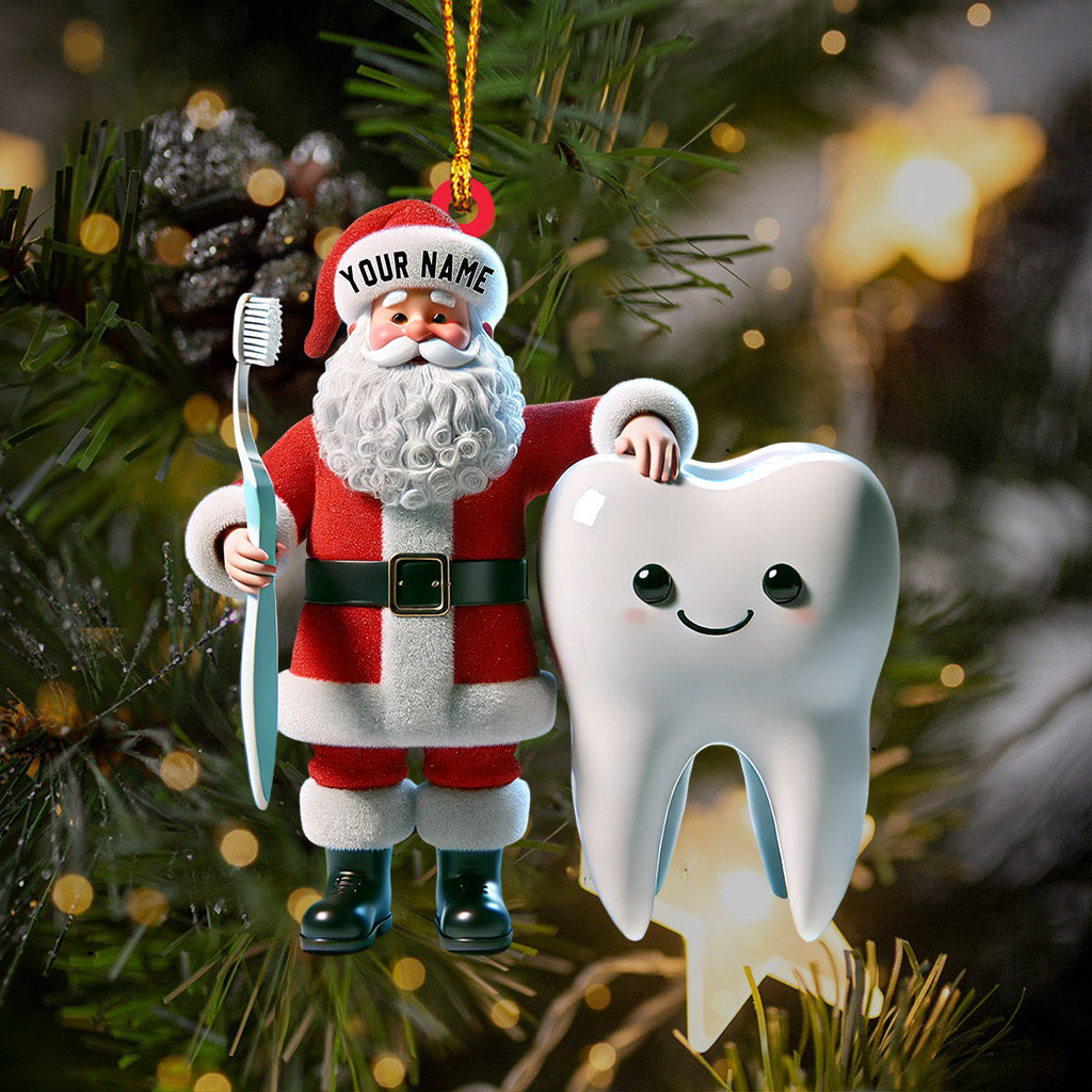 Blisscorners Santa Dentist Christmas Home Decor Christmas Ornament, Personalized Ornament2D Flat LM2211