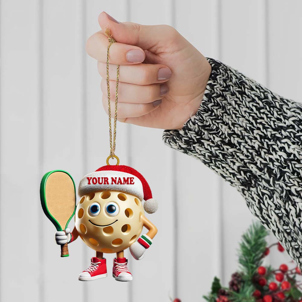 Blisscorners Custom Name Pickleball Ornament, Pickleball Lover Christmas Gift2D Flat LM2211