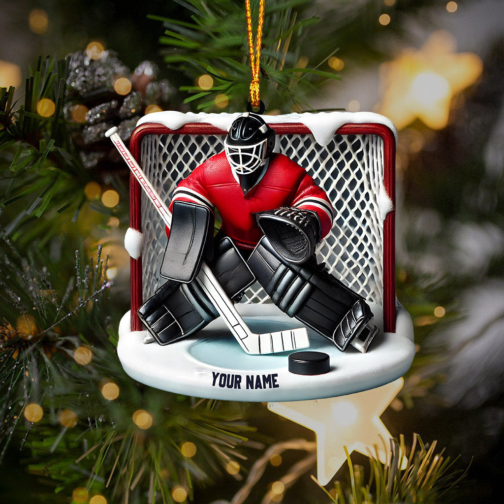 Blisscorners Hockey Goal Keeper Christmas Ornament, Personalized Ornament2D Flat LM2211