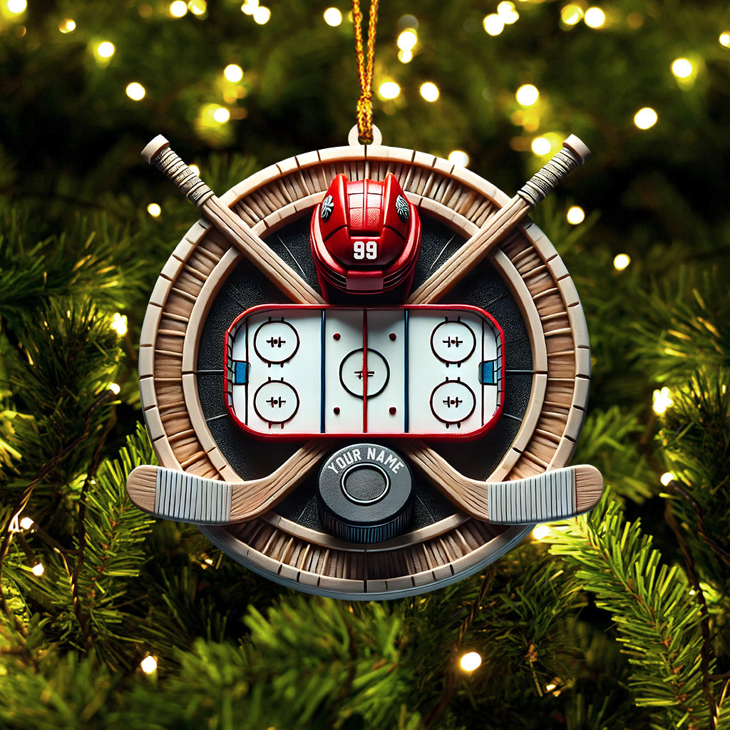 Blisscorners Hockey Christmas Ornament, Personalized Ornament2D Flat LM2211