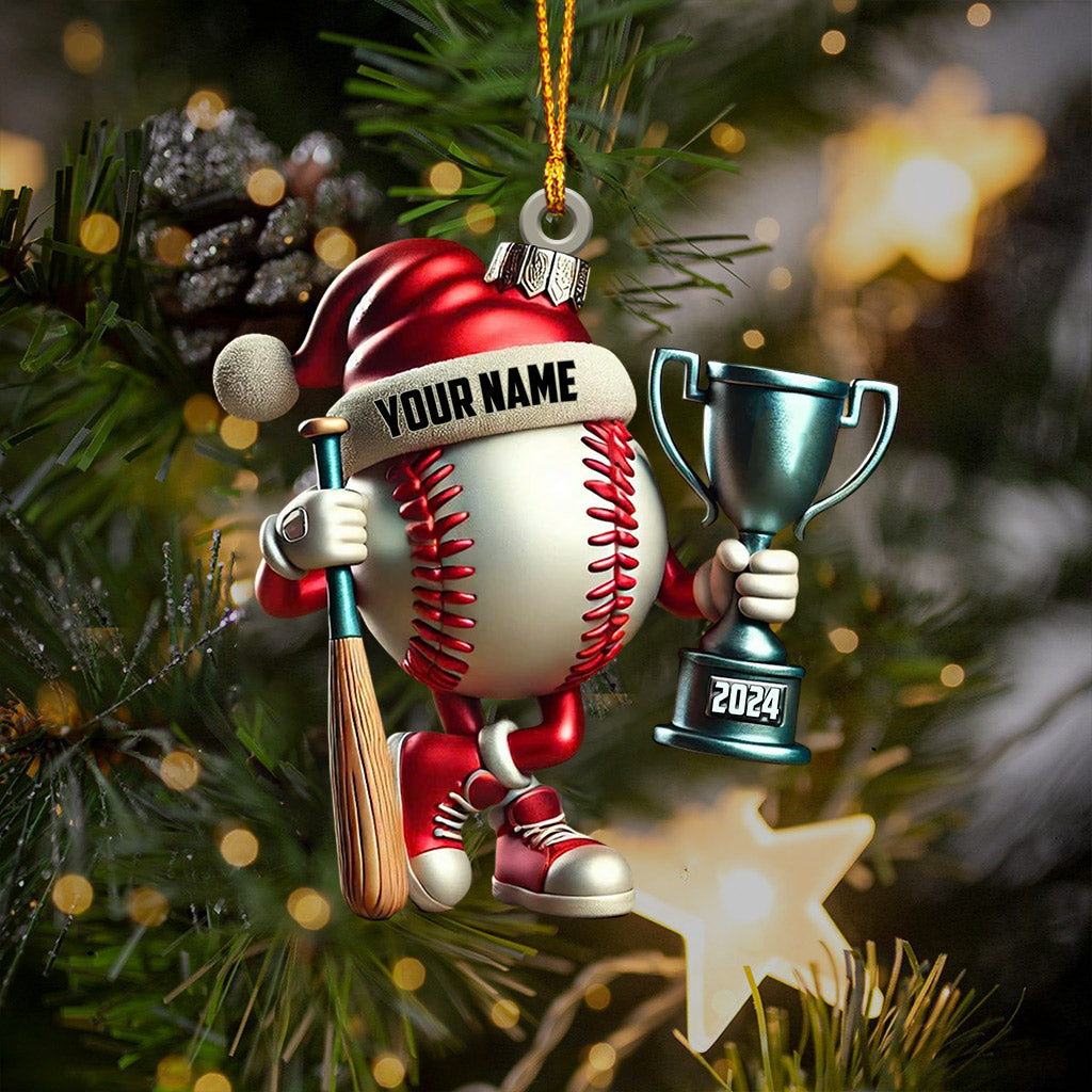 Blisscorners Baseball Champion Christmas Ornament, Personalized Ornament2D Flat LM2211