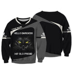 Blisscorners Black Cat Custom Name Shirt Hello Darkness My Old Friend 3D Shirts Gift For Cat Lovers