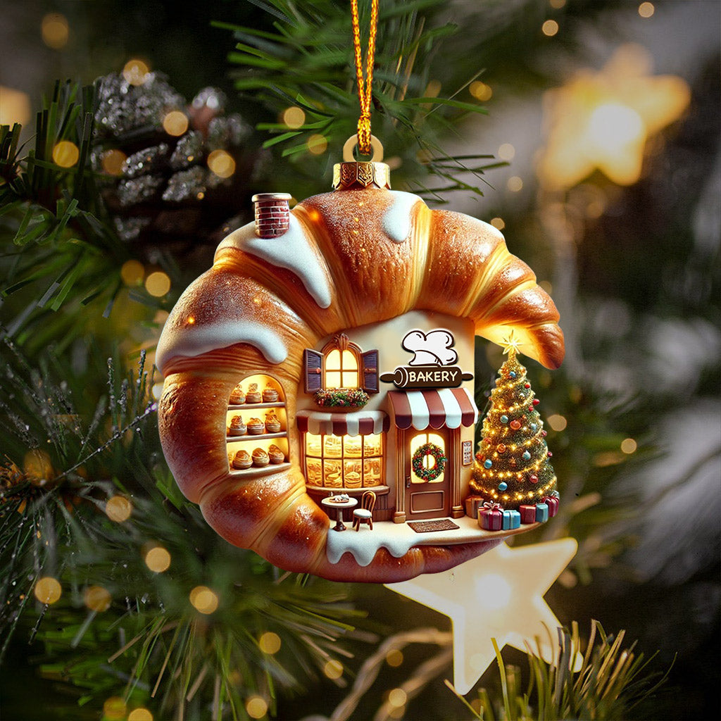 Blisscorners Croissant Shop Home Decor Christmas Ornament, Personalized Ornament2D Flat LM2211