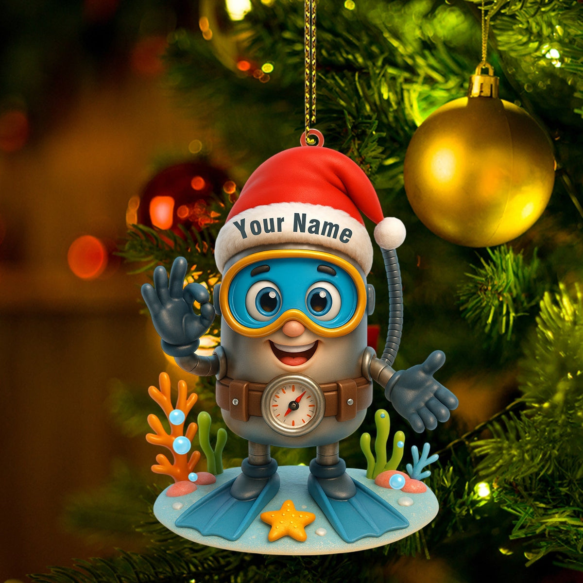 Blisscorners Diver, Home Decor, Christmas Ornament, Personalized Ornament52D Flat LM2111