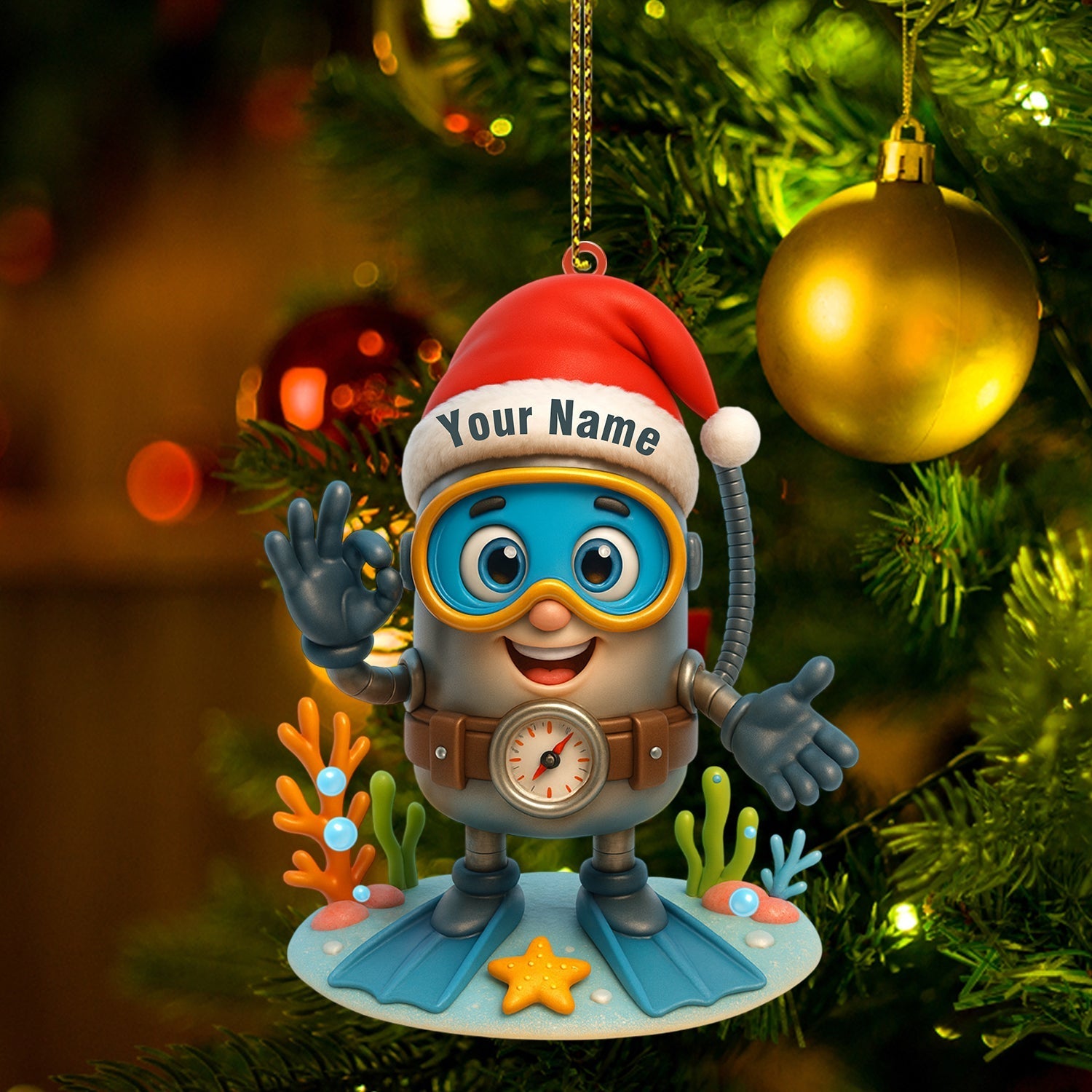 Blisscorners Diver, Home Decor, Christmas Ornament, Personalized Ornament52D Flat LM2111