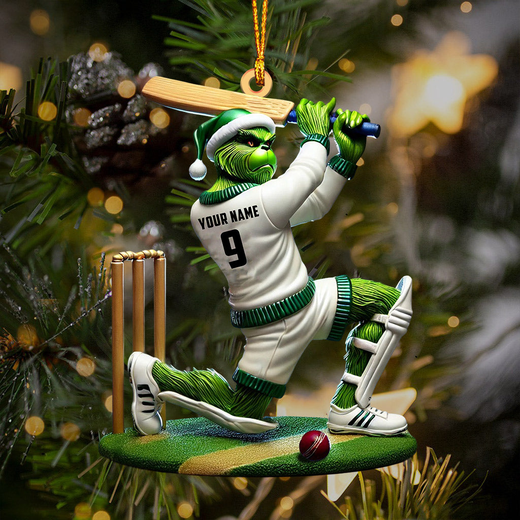 Blisscorners ELF Cricket Ball Christmas Ornament, Personalized Ornament2D Flat LM2211