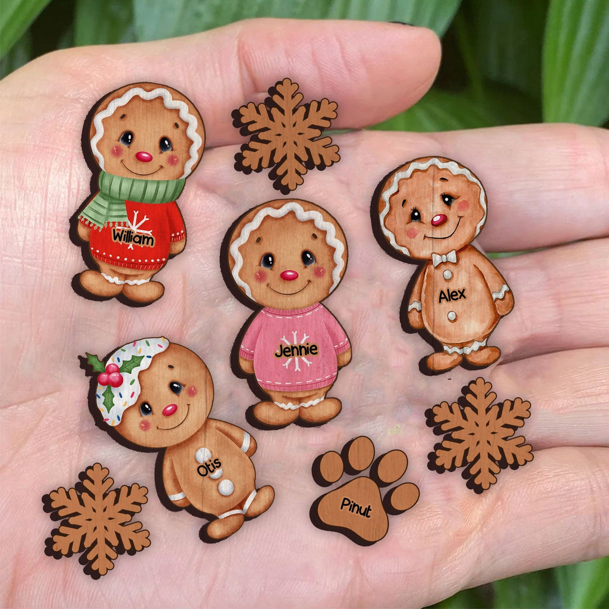 Blisscorners Custom Gingerbread Family Reward Jar - Personalized Jar Layered Ornament - Gift For Family, Christmas Gift2D Flat LM2111