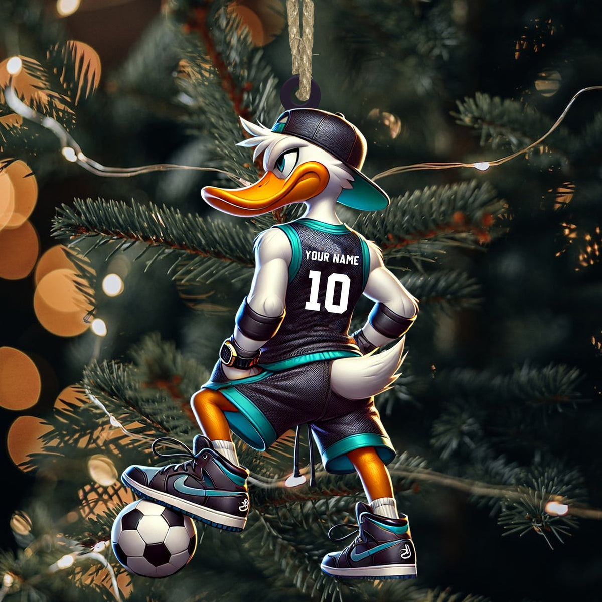 Blisscorners Football Duck Christmas Ornament, Personalized Ornament2D Flat LM2211