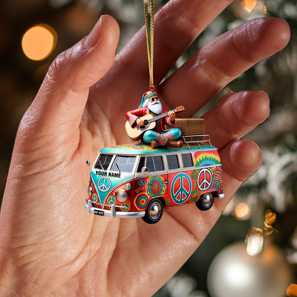 Blisscorners Happy Hippie Santa Christmas Ornament, Personalized Ornament2D Flat LM2211