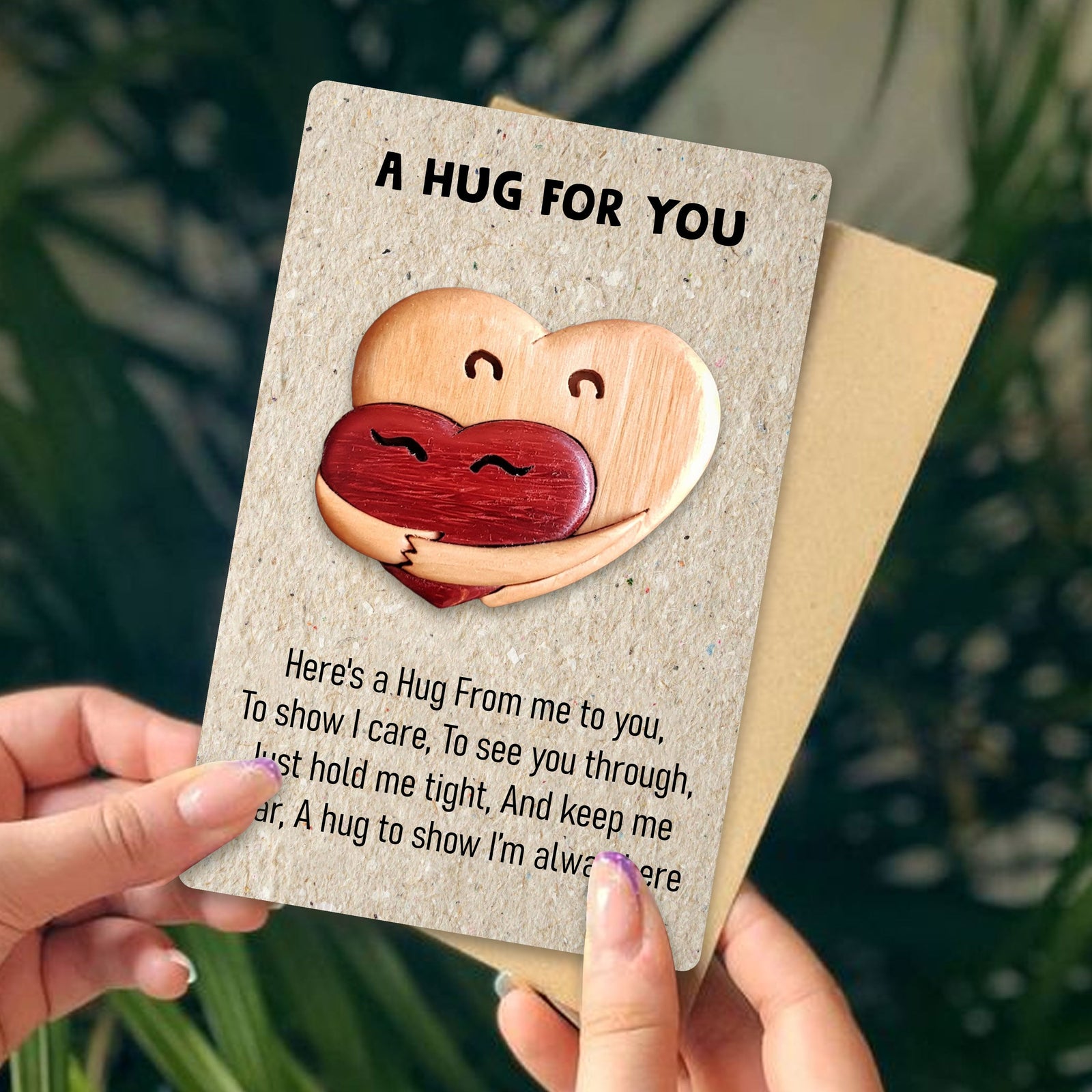 Blisscorners A Hug From My Heart For You, Couple Gift, Personalized Couple Puzzle Wooden2D Flat LM2111