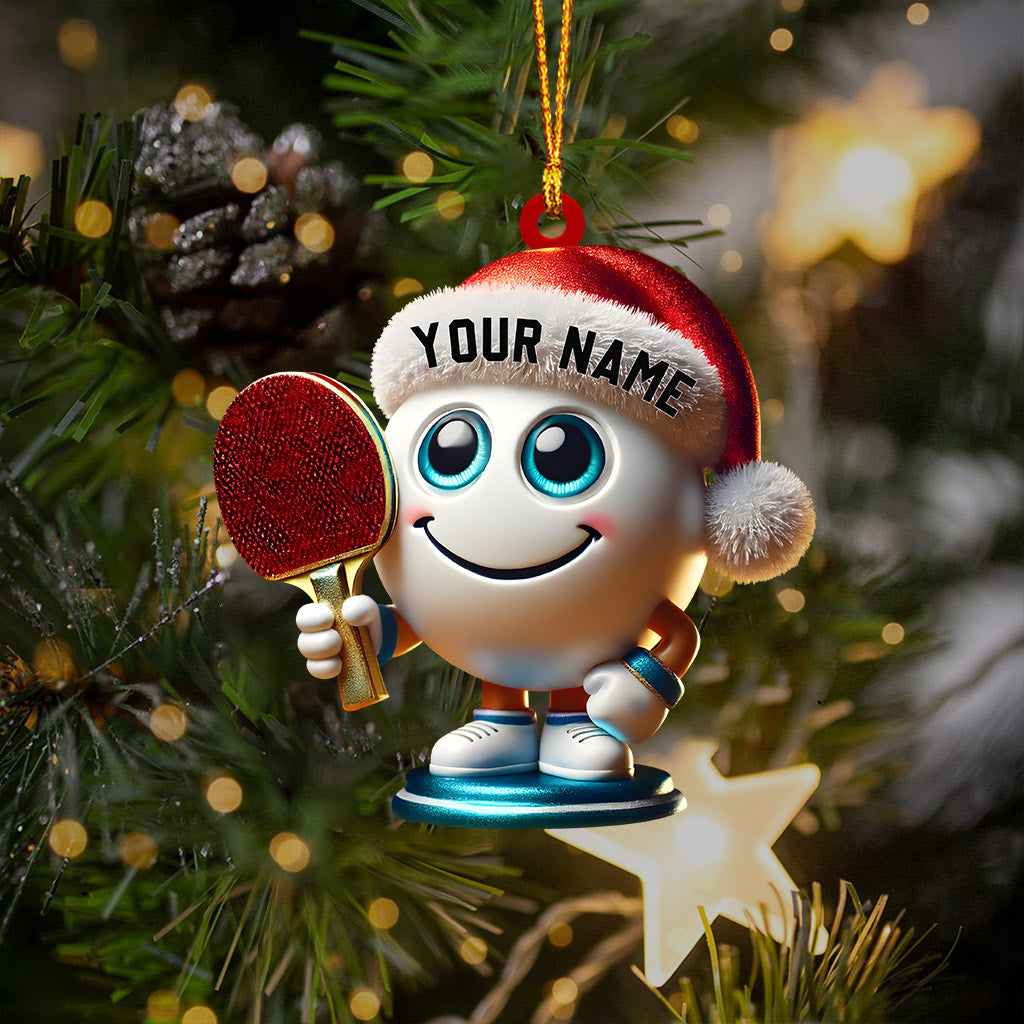 Blisscorners Table Tennis Racket And Ball Home Decor Christmas Ornament, Personalized Ornament2D Flat LM2211