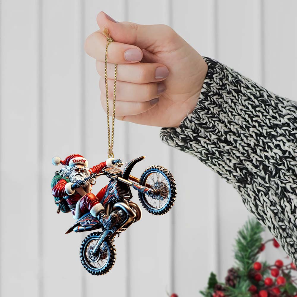 Blisscorners Custom Name Motocross Ornament, Motocross Lover Christmas Gift 72D Flat LM2211