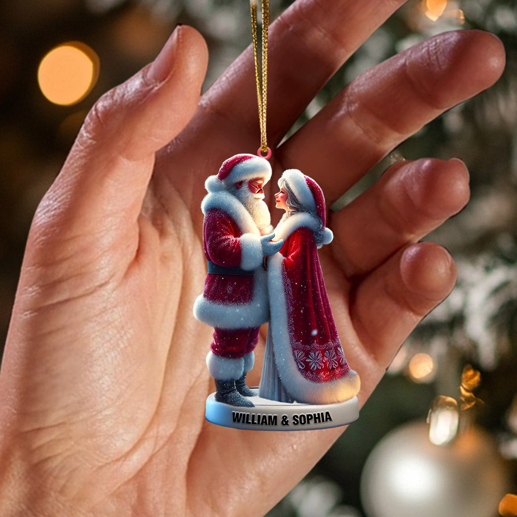 Blisscorners Santa Couple Christmas Ornament, Personalized Ornament2D Flat LM2211