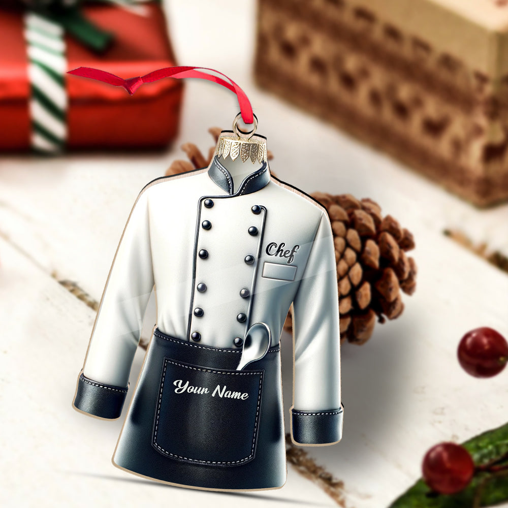Blisscorners Custom Name Ornament, Chef Uniform2D Flat LM2211