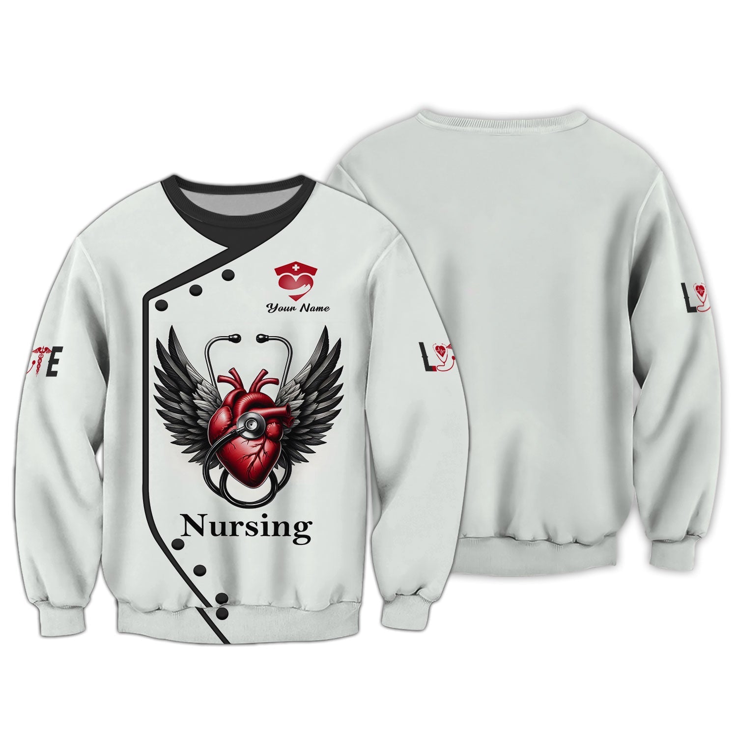 Blisscorners Personalized Nurse Shirt - Wings of Compassion