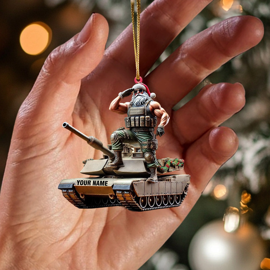 Blisscorners Army Santa Home Decor Christmas Ornament, Personalized Ornament2D Flat LM2211