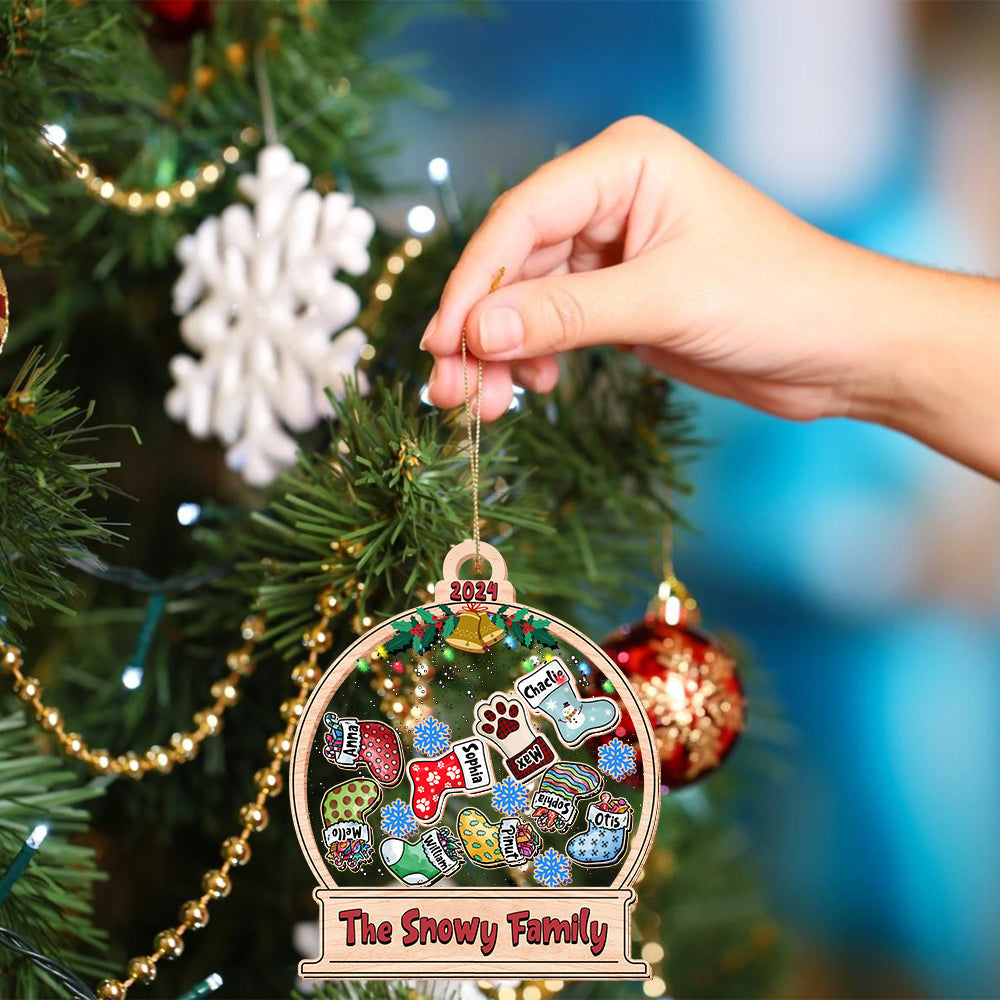 Blisscorners Personalized Shaker Ornament - Our Family - Custom Shaker Ornament2D Flat LM2211